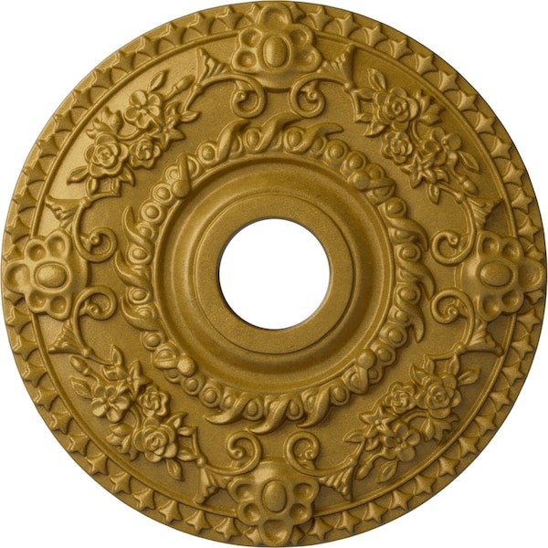 Ekena Millwork Rose Ceiling Medallion (Fits Canopies up to 7 1/4"), 18"OD x 3 1/2"ID x 1 1/2"P, Pharaohs Gold CM18ROPGS - main